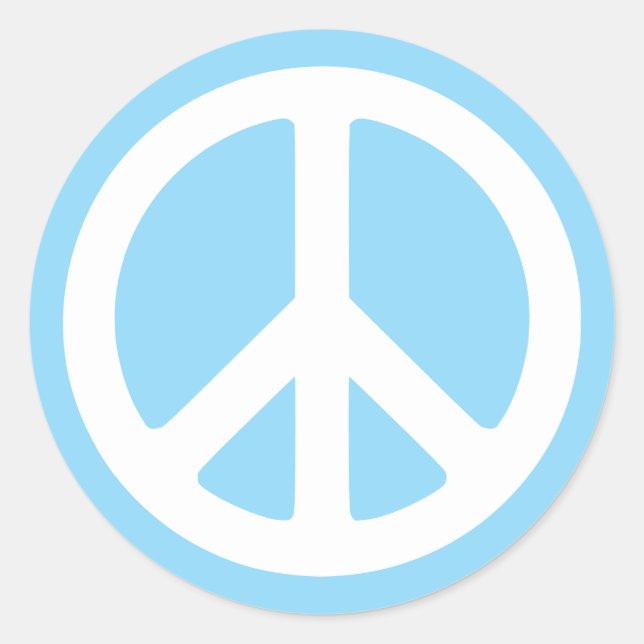 Adesivo Símbolo da Paz Azul e Branco Bebê (Frente)