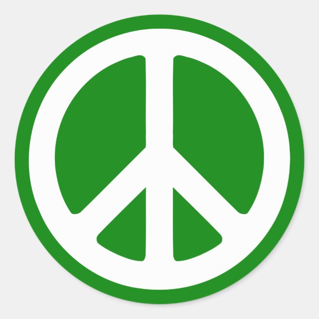 Adesivo Símbolo da Paz Branco e Verde (Frente)
