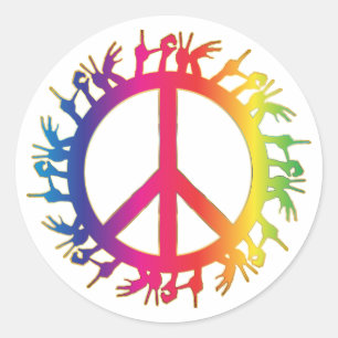 Adesivo Símbolo da Paz Hippie Sinal dos Anos Sessenta Ades