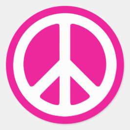 Adesivo Símbolo da Paz Rosa Escuro e Branco