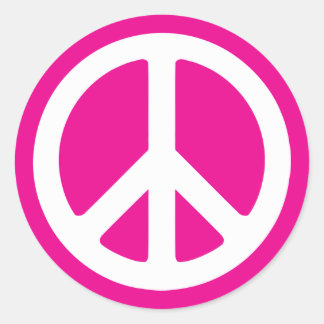 Adesivo Símbolo da Paz Rosa Escuro e Branco