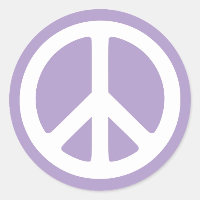 Adesivo Símbolo da Paz Roxo Claro e Branco (Frente)
