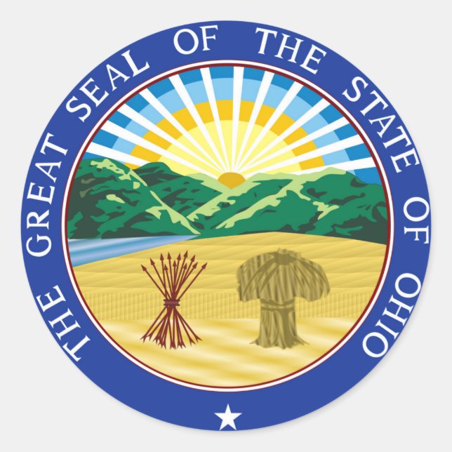 Adesivo Símbolo da república da américa do estado de Ohio (Frente)