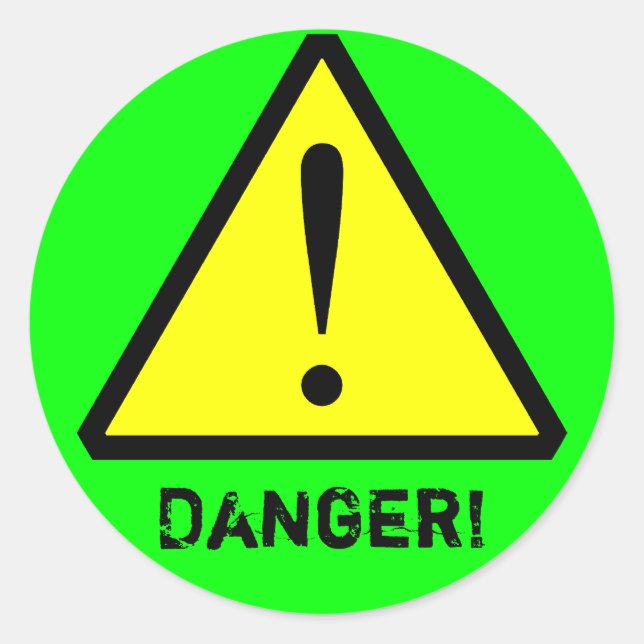 Adesivo Símbolo de Advertência Personalizável Neon Green (Frente)