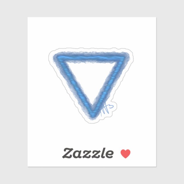 Adesivo Símbolo de Alquimia de Elemento de Água ondulada p (Folha)