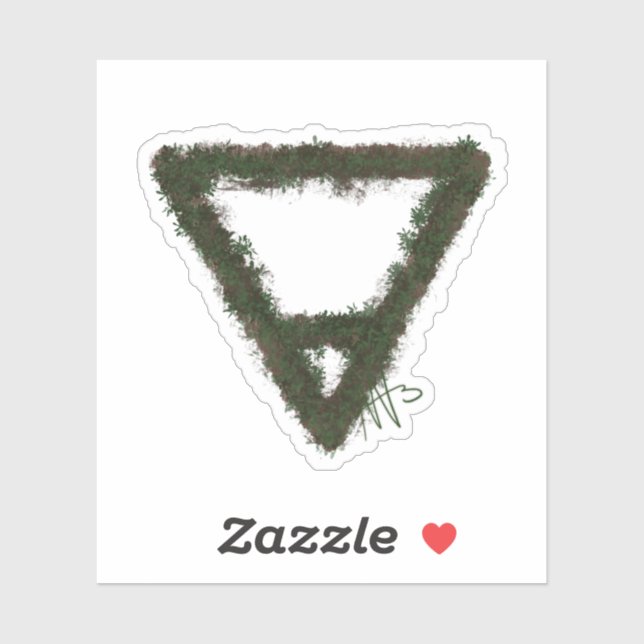 Adesivo Símbolo de Alquimia do Elemento Rocky Earth Person (Folha)