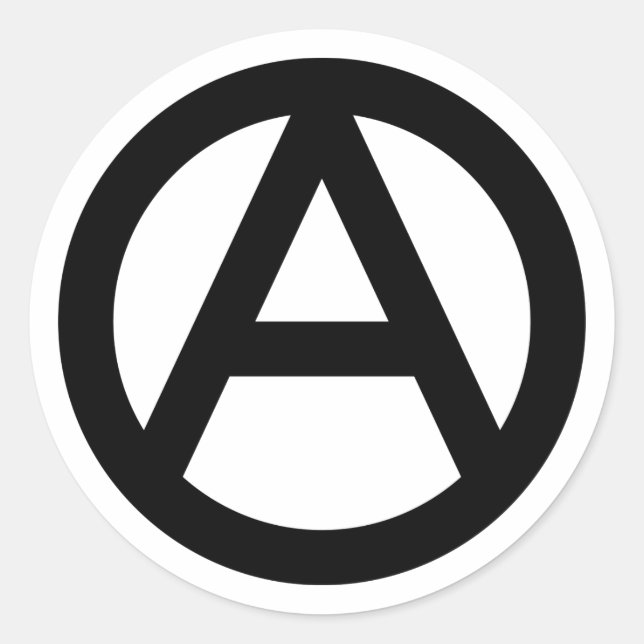 Adesivo Símbolo de Anarquia NEGRA (Frente)