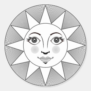 Adesivo Símbolo de Astronomia Branca e Preta do Sol Sorri