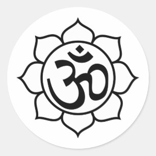 Adesivo Símbolo de Aum da flor de Lotus