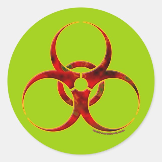 Adesivo Símbolo de aviso de perigo biológico (Frente)