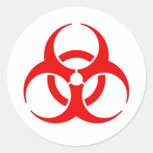 Adesivo Símbolo de Biohazard Vermelho