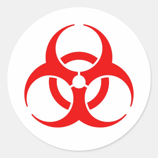 Adesivo Símbolo de Biohazard Vermelho (Frente)