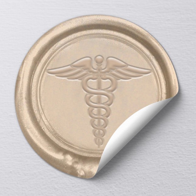 Adesivo Símbolo de Cadubo Médico Dourado Enfermeiro Médico (Criador carregado)