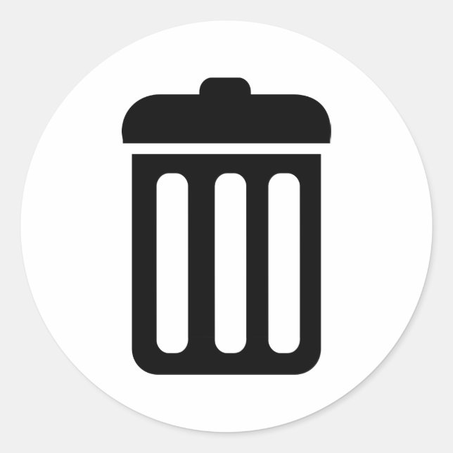 Adesivo Símbolo de caixa de lixo (Frente)