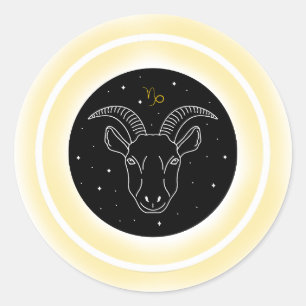 Adesivo Símbolo de Capricórnio – Emblema Mínimo de Astrono