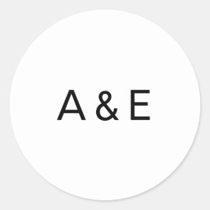 Adesivo Símbolo de Casamento Monograma Simples Preto e Bra