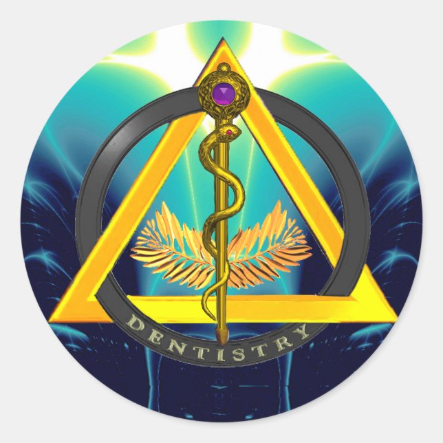 ADESIVO SÍMBOLO DE DENTISTRAÇÃO DENTISTA DE ASCLEPIUS (Frente)