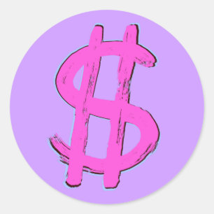 Adesivo Símbolo de Dólar Rosa