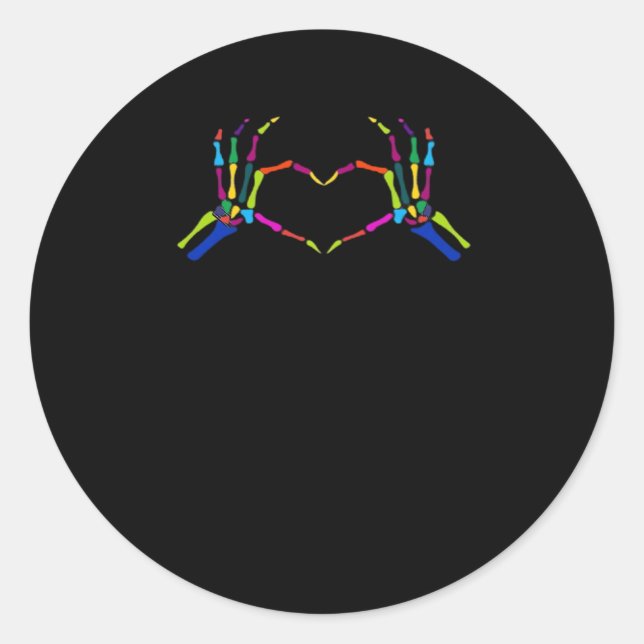 Adesivo Símbolo de esqueleto bonito Clássico do Dia das Br (Frente)