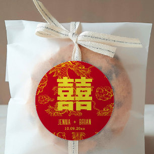 Adesivo Símbolo de Felicidade Dupla do Estilo Dragão Verme