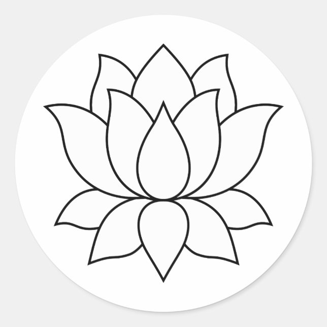 Adesivo Símbolo de Flor de Lotus Branca (Frente)