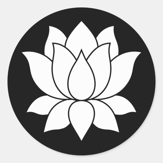 Adesivo Símbolo de Flor de Lotus Branca (Frente)