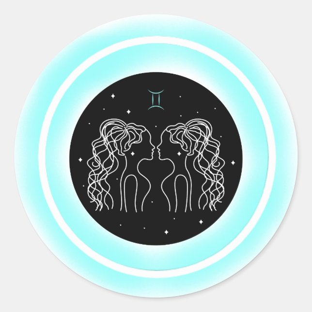 Adesivo Símbolo de Gêmeos – Emblema Mínimo de Astrologia (Frente)