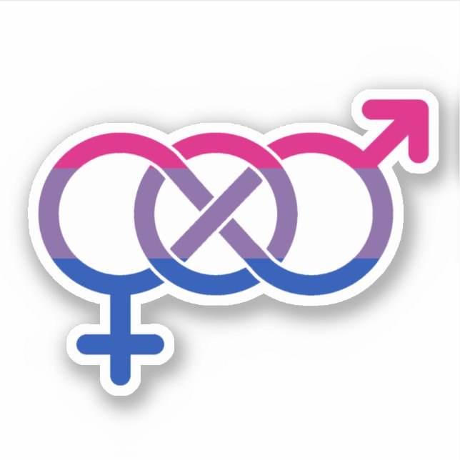 Adesivo Símbolo de Gênero Bissexual (Frente)