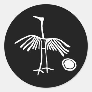 Adesivo símbolo de geoglifo do idol do passarinho antigo p