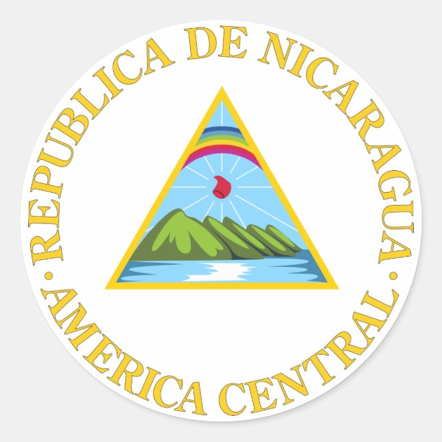Adesivo Símbolo de Herálseca do Casaco Oficial da Nicarágu (Frente)