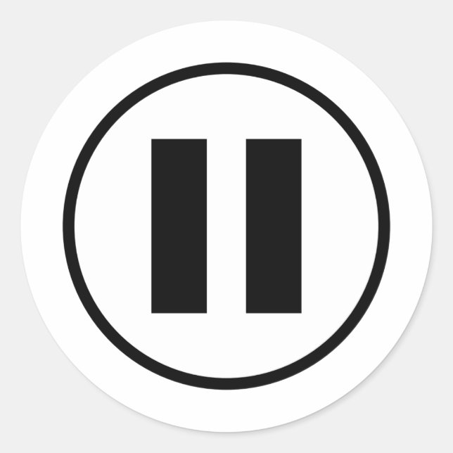 Adesivo Símbolo de Ícone do Botão de Pausa Personalizável (Frente)