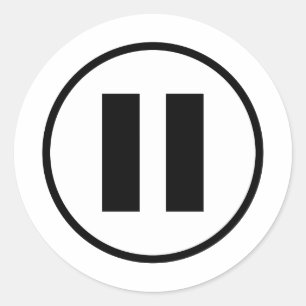Adesivo Símbolo de Ícone do Botão de Pausa Personalizável