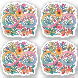 Adesivo Símbolo de Infinidade da Flor Arco-Íris Aceitaçã