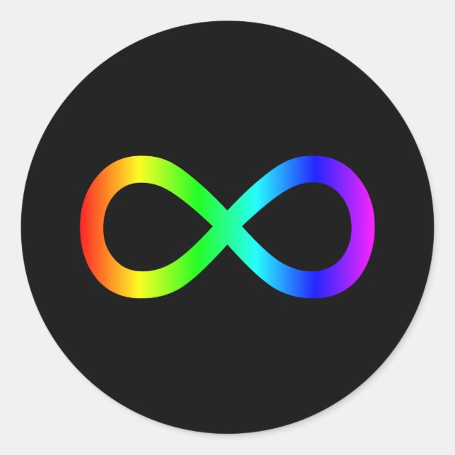 Adesivo Símbolo de Infinito Arco-íris (Frente)