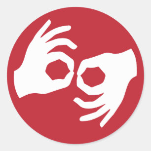 Adesivo Símbolo de interpretação do idioma de sinalização