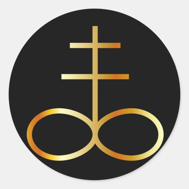 Adesivo Símbolo de Leviathan Cross ou Sulfur de ouro (Frente)