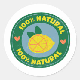 Adesivo Símbolo de limão natural a 100% Botão