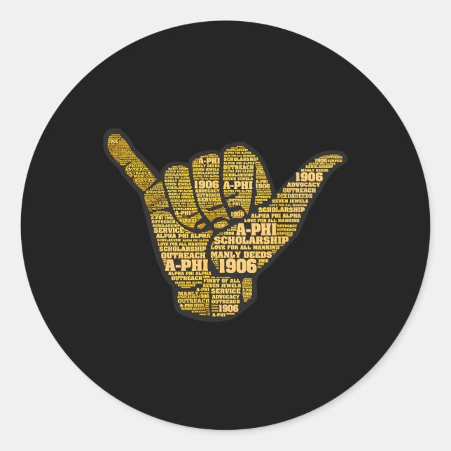 Adesivo Símbolo de Mão Alfa-Africana Palavras 1907 (Frente)