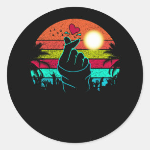 Adesivo Símbolo de Mão Cardíaca K-Drama Pop coreano Vintag