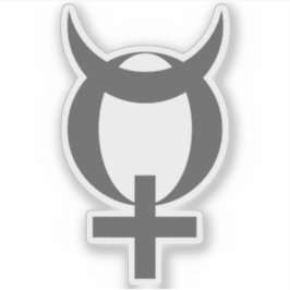 Adesivo Símbolo de Mercúrio do Planeta (cinza)