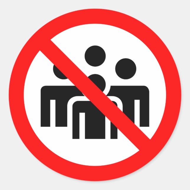 Adesivo Símbolo de multidões para o Coronavírus (Frente)