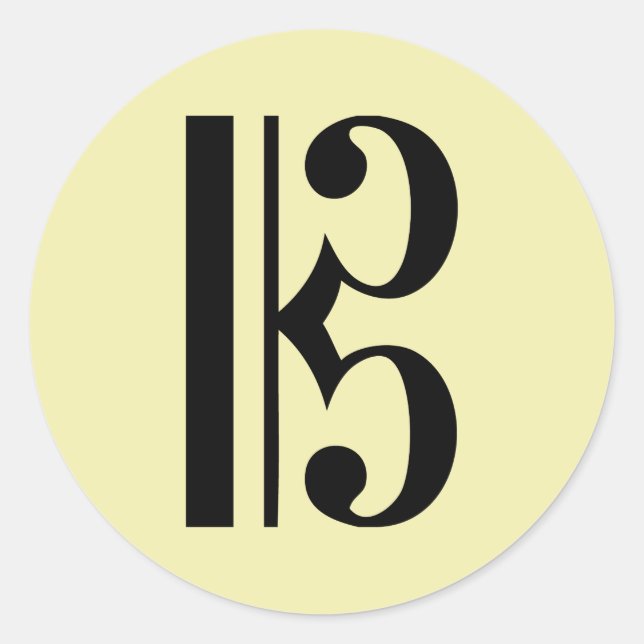 Adesivo Símbolo de música C-Clef (Frente)