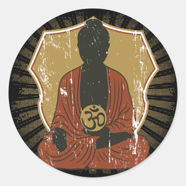 Adesivo Símbolo de Om Meditativo Buddha (Frente)