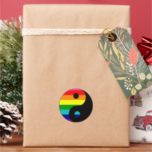 Adesivo Símbolo de Orgulho LGBTQ Yin Yang Arco-íris de Equ