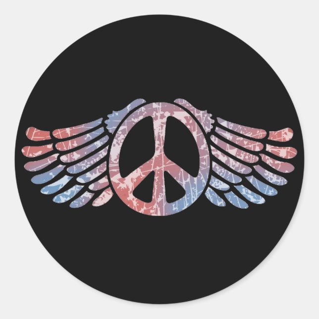 Adesivo Símbolo de paz alada (Frente)