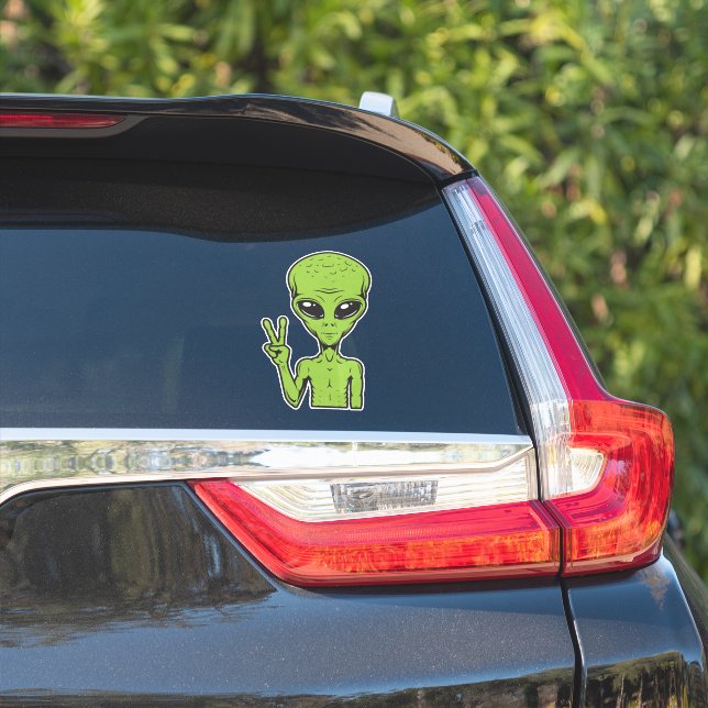 Adesivo Símbolo de paz alienígena Truque extraterrestre en (Lado do carro)