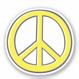 Adesivo Símbolo de paz amarelo