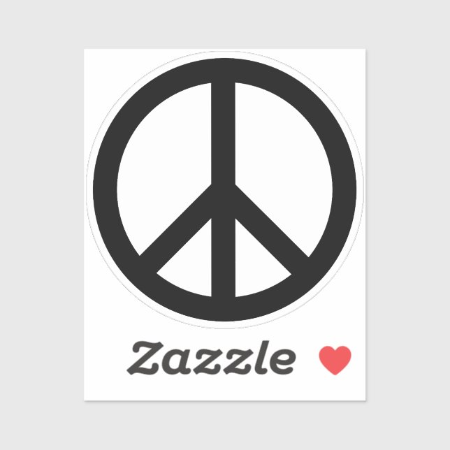 Adesivo Símbolo de paz anti-guerra negro elegante moderno (Folha)