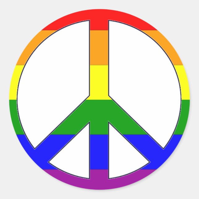 Adesivo Símbolo de Paz Arco-íris (Frente)