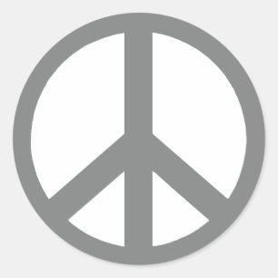 Adesivo Símbolo de paz cinzento e branco